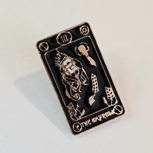 Black and Gold Emperor Tarot Card Pin